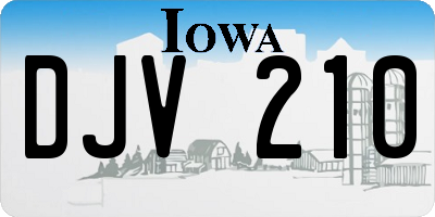 IA license plate DJV210