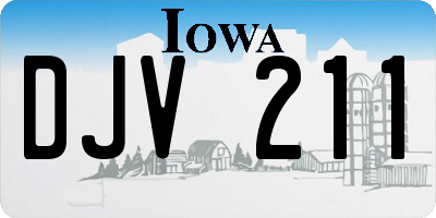 IA license plate DJV211