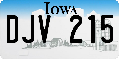IA license plate DJV215