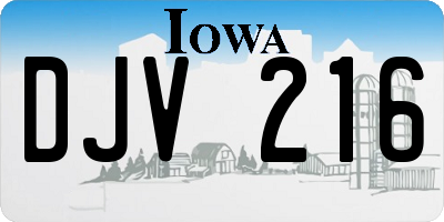IA license plate DJV216