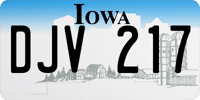 IA license plate DJV217