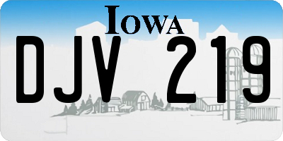 IA license plate DJV219