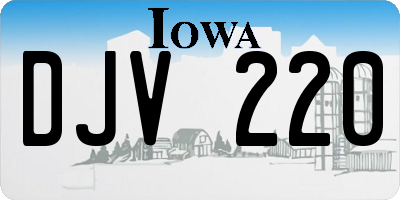 IA license plate DJV220