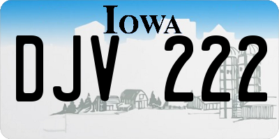 IA license plate DJV222