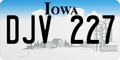 IA license plate DJV227