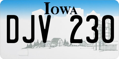 IA license plate DJV230