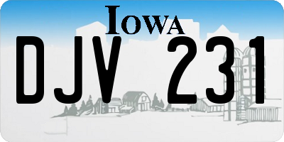IA license plate DJV231