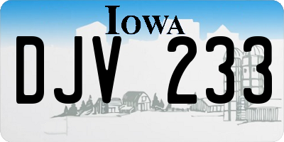IA license plate DJV233