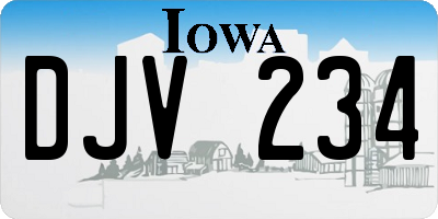 IA license plate DJV234
