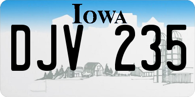 IA license plate DJV235
