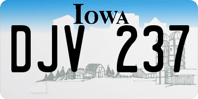 IA license plate DJV237