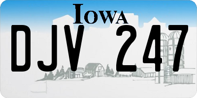 IA license plate DJV247