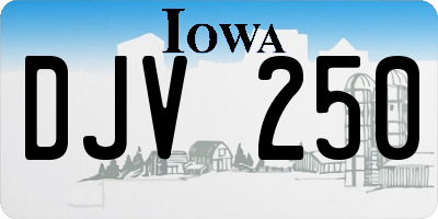 IA license plate DJV250