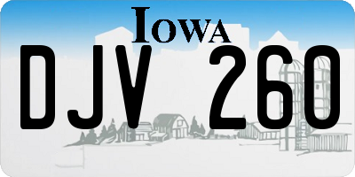 IA license plate DJV260