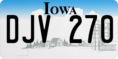 IA license plate DJV270