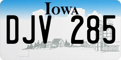 IA license plate DJV285