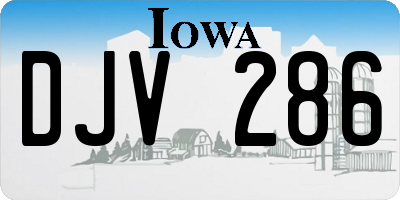 IA license plate DJV286
