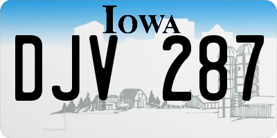 IA license plate DJV287