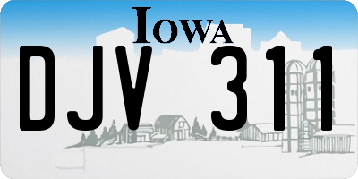 IA license plate DJV311