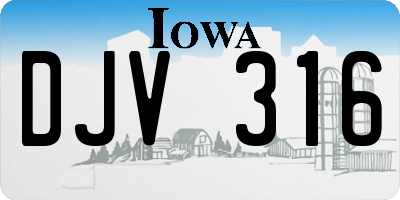IA license plate DJV316