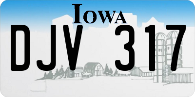 IA license plate DJV317