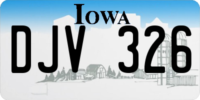 IA license plate DJV326