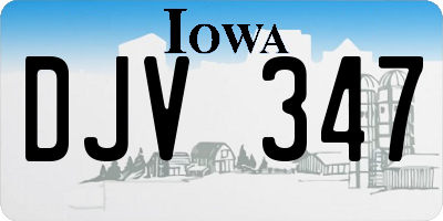 IA license plate DJV347