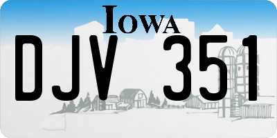 IA license plate DJV351
