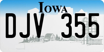 IA license plate DJV355
