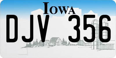 IA license plate DJV356