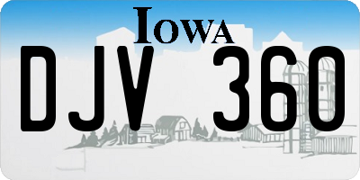 IA license plate DJV360