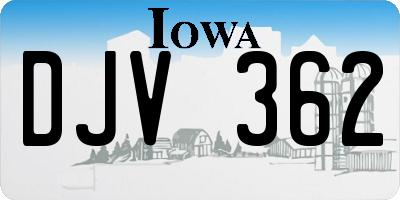 IA license plate DJV362