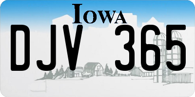 IA license plate DJV365
