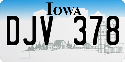 IA license plate DJV378