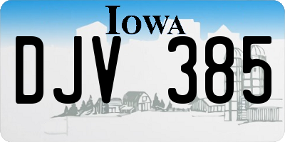 IA license plate DJV385