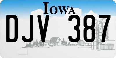 IA license plate DJV387