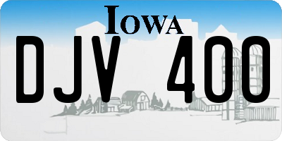 IA license plate DJV400