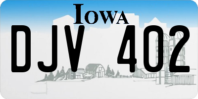 IA license plate DJV402