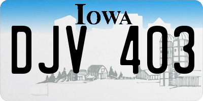 IA license plate DJV403