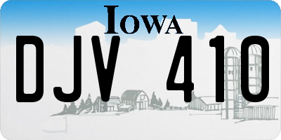 IA license plate DJV410