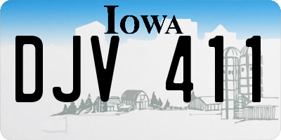 IA license plate DJV411