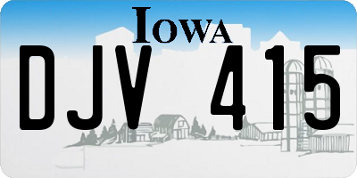 IA license plate DJV415