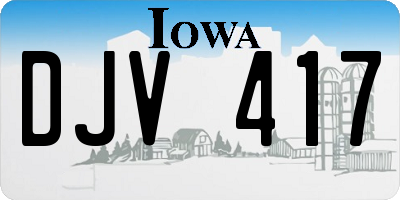 IA license plate DJV417
