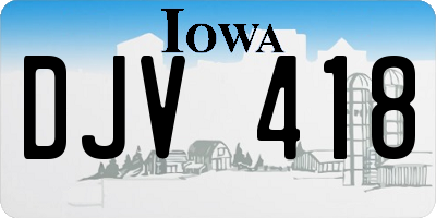 IA license plate DJV418