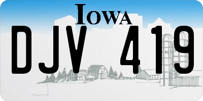 IA license plate DJV419