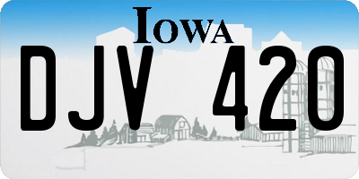 IA license plate DJV420