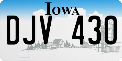 IA license plate DJV430