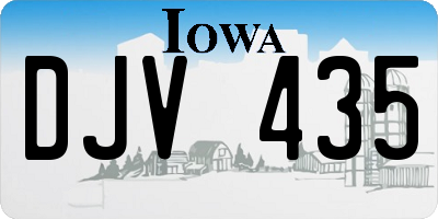IA license plate DJV435