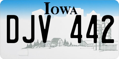 IA license plate DJV442