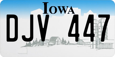 IA license plate DJV447